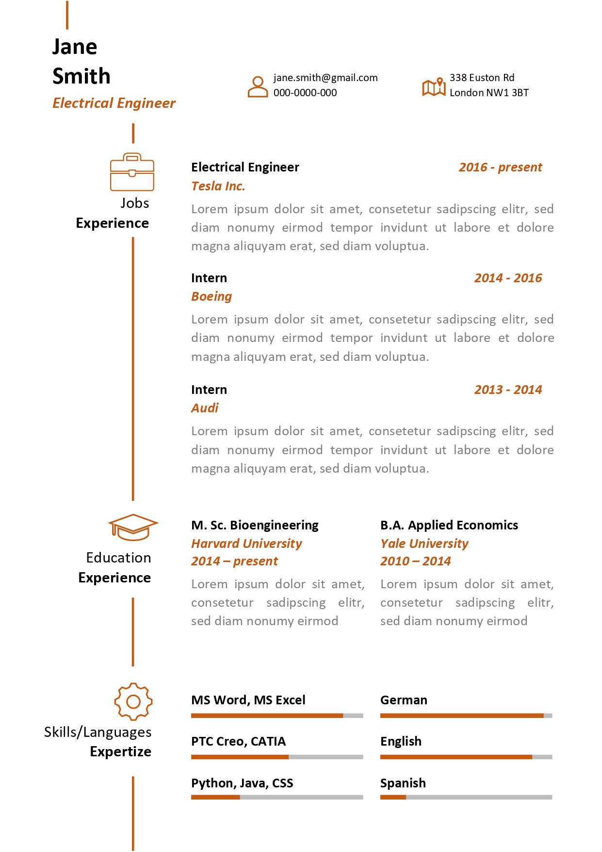 Minimalist Resume Template in Word (with download-link) | Leon Renner